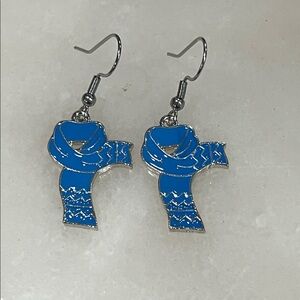 Blue Scarf Earrings